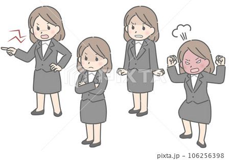 全身で怒る若い女性(スーツ) 全身で怒る若い女性(スーツ) 106256398