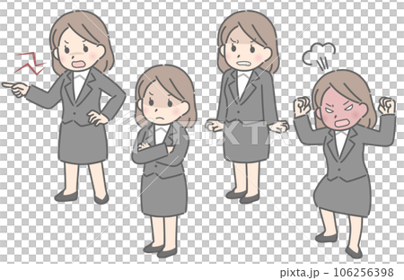 全身で怒る若い女性(スーツ) 全身で怒る若い女性(スーツ) 106256398