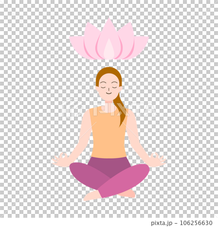 Woman or girl practicing meditation or doing yoga. mindfulness and mental health concept for  106256630