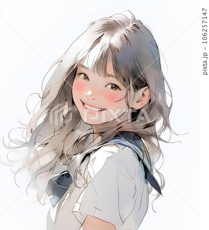 制服を着た笑顔の女の子　AI生成 106257147