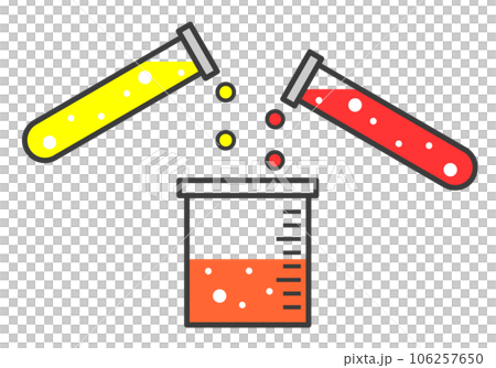 Illustration of toning by mixing colorful colors in a glass container 106257650