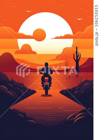 Motorcyclist driving on the highway 106258915