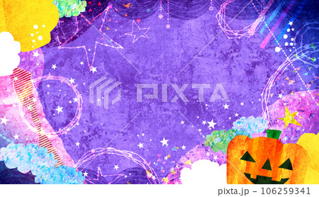 ハロウィンの背景素材 コラージュ パープルカラー ハロウィンの背景素材 コラージュ パープルカラー 106259341