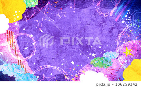 ハロウィンの背景素材　コラージュ　パープルカラー 106259342