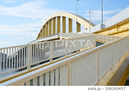 黄昏どきの泉大津大橋の景色 106260657