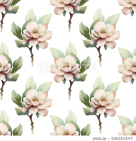 Seamless pattern with delicate flowers on white. Floral background 106261647