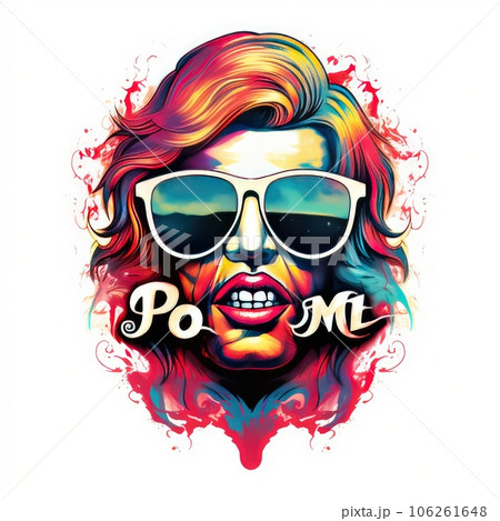 Rock and roll, Punk man. Grunge print for T-shirt with rock style. AI Generative. 106261648