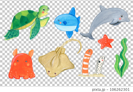 手繪海洋生物插畫集 106262301