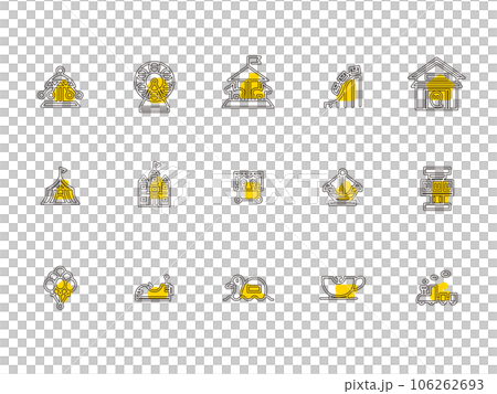遊樂園簡單圖圖標集輪廓 遊樂園簡單圖圖標集輪廓 106262693