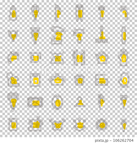 Daily necessities simple illustration icon set outline 106262704