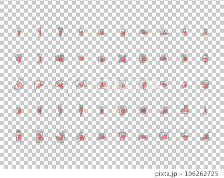 Medical simple illustration icon set outline red Medical simple illustration icon set outline red 106262725