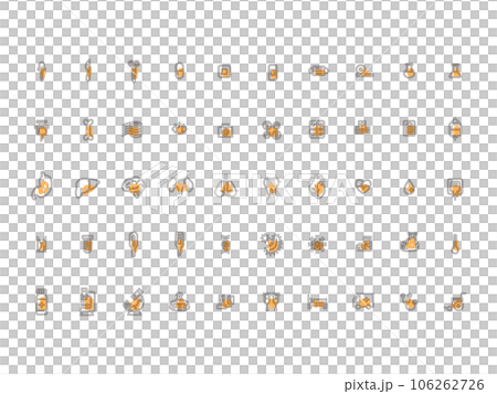 Medical simple illustration icon set outline orange Medical simple illustration icon set outline orange 106262726