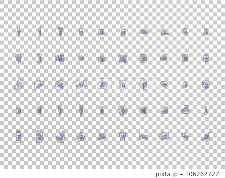 Medical simple illustration icon set outline blue Medical simple illustration icon set outline blue 106262727