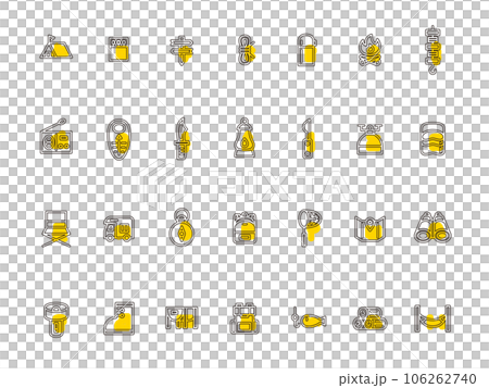 Camping simple illustration icon set outline 106262740