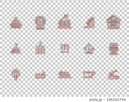 遊樂園簡單圖圖標設置顏色陰影紅色 106262744