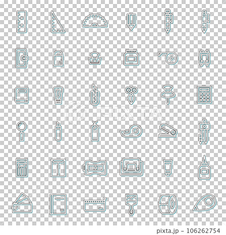 文具簡單圖圖標設置顏色陰影淺藍色 106262754