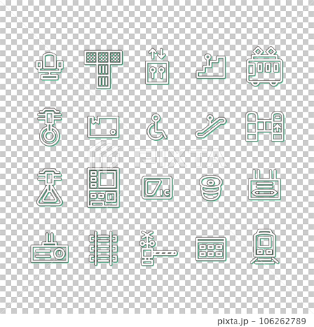 Station-related simple illustration icon set color shadow Station-related simple illustration icon set color shadow 106262789