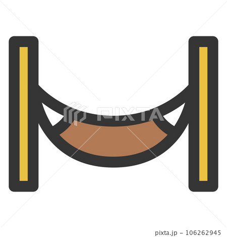 キャンプ関連のカラー単品アイコン　ハンモック 106262945