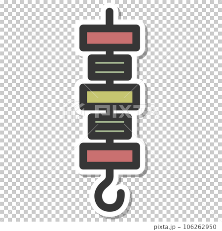 Sticker-style camping-related single item icon BBQ Sticker-style camping-related single item icon BBQ 106262950
