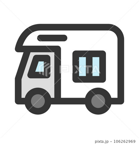 キャンプ関連のカラー単品アイコン　キャンピングカー 106262969