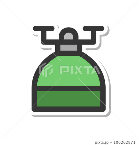 ステッカー風キャンプ関連の単品アイコン　ガスコンロ 106262971