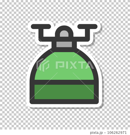 ステッカー風キャンプ関連の単品アイコン　ガスコンロ 106262971