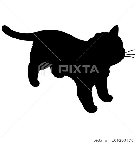 シンプルで可愛い猫のシルエット 俯瞰のイラスト素材 [106263770] - PIXTA