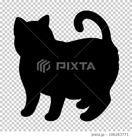 簡單可愛的貓咪剪影 106263771