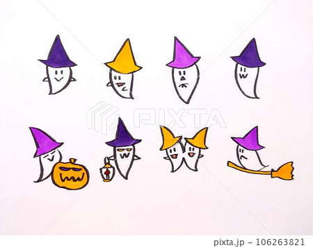 かわいいハロウィンのイラストセット かわいいハロウィンのイラストセット 106263821
