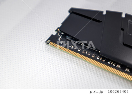 DDR4 DRAM memory module on white close-up DDR4 DRAM memory module on white close-up 106265405
