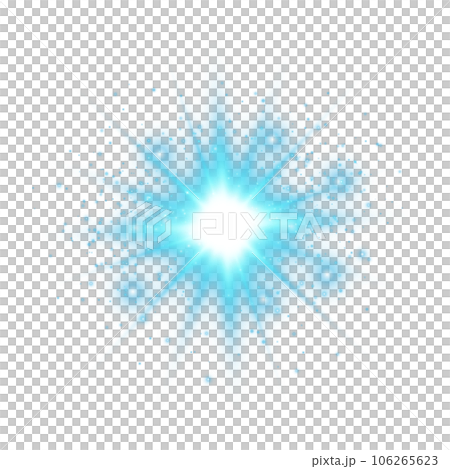 Blue star and sparks isolated on transparent background. Flares and sunbursts. Glowing light effects. PNG. Blue star and sparks isolated on transparent background. Flares and sunbursts. Glowing light effects. PNG. 106265623