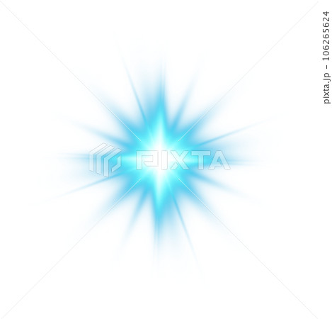 Blue star and sparks isolated on transparent background. Flares and sunbursts. Glowing light effects. PNG. Blue star and sparks isolated on transparent background. Flares and sunbursts. Glowing light effects. PNG. 106265624