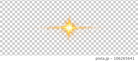 Golden star and sparks isolated on transparent background. Flares and sunbursts. Glowing light effects. PNG. 106265641