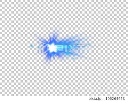 Blue star and sparks isolated on transparent background. Flares and sunbursts. Glowing light effects. PNG. 106265658
