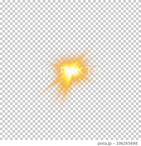 Golden star and sparks isolated on transparent background. Flares and sunbursts. Glowing light effects. PNG. Golden star and sparks isolated on transparent background. Flares and sunbursts. Glowing light effects. PNG. 106265698