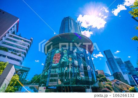日本の東京都市景観　夏空の六本木ヒルズなどを望む 106266132