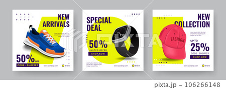 Sale social media post templates, fashion online shopping square banner, vector illustration Sale social media post templates, fashion online shopping square banner, vector illustration 106266148