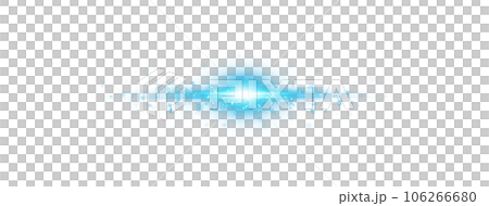 Blue horizontal lens flares. Laser beams, horizontal light rays. Beautiful light flares. Glowing streaks on transparent background. PNG. 106266680