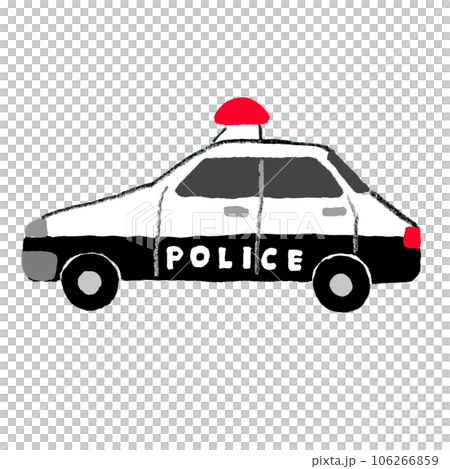 シンプルでレトロな手描きのパトカー 106266859