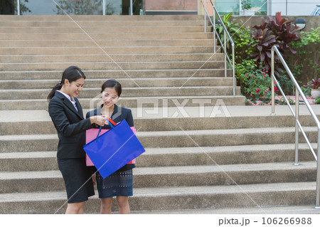 Asian women shopping Asian women shopping 106266988