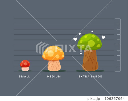 the comparison between three mushrooms. Isolated Vector Illustration. the comparison between three mushrooms. Isolated Vector Illustration. 106267064
