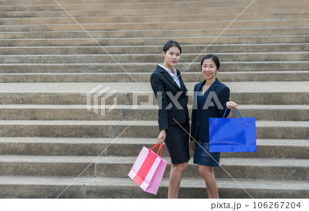 Asian women shopping Asian women shopping 106267204