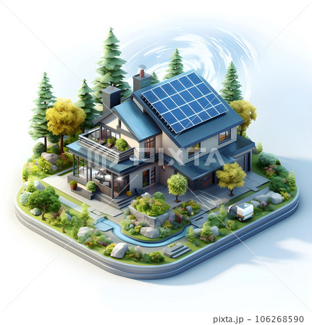 isometric architecture eco sustainable environment generative AI. 106268590