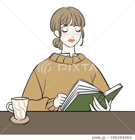 読書をする女性のイラスト 読書をする女性のイラスト 106268864
