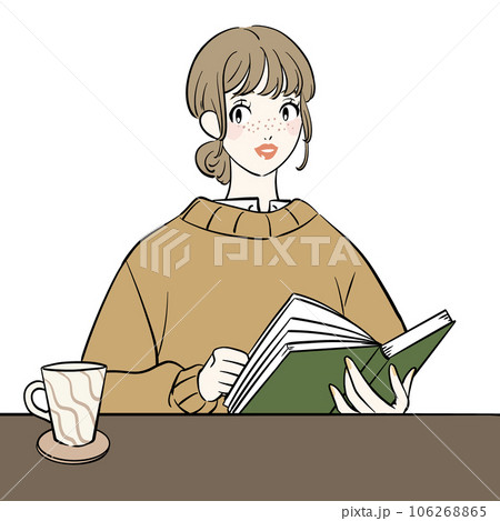 読書をする女性のイラスト 106268865