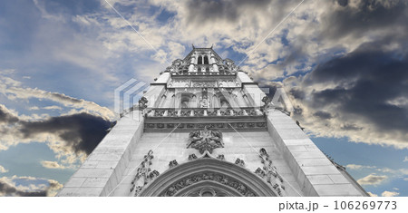 Great gothic church of Saint Germain l Auxerrois (against the background of sky with clouds), Paris, France Great gothic church of Saint Germain l Auxerrois (against the background of sky with clouds), Paris, France 106269773