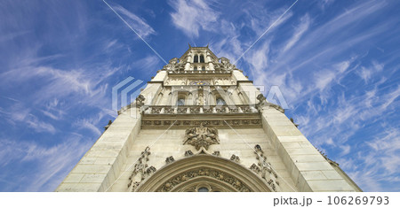 Great gothic church of Saint Germain l Auxerrois (against the background of sky with clouds), Paris, France Great gothic church of Saint Germain l Auxerrois (against the background of sky with clouds), Paris, France 106269793