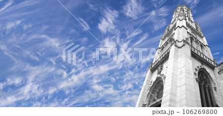 Great gothic church of Saint Germain l Auxerrois (against the background of sky with clouds), Paris, France Great gothic church of Saint Germain l Auxerrois (against the background of sky with clouds), Paris, France 106269800