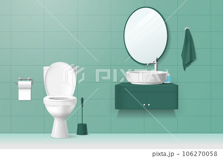 Bathroom Realistic Interior Bathroom Realistic Interior 106270058