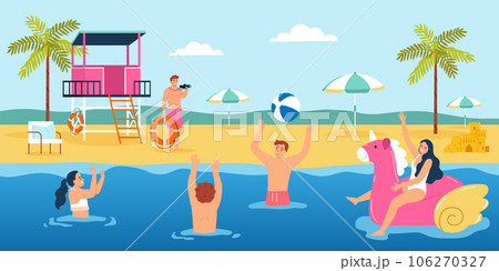 Beach Lifeguards People Composition Beach Lifeguards People Composition 106270327